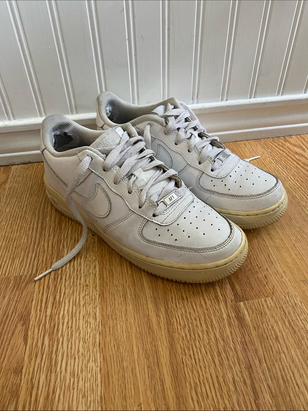 Dirty Look Nike Air Force 1 Triple White Sneakers